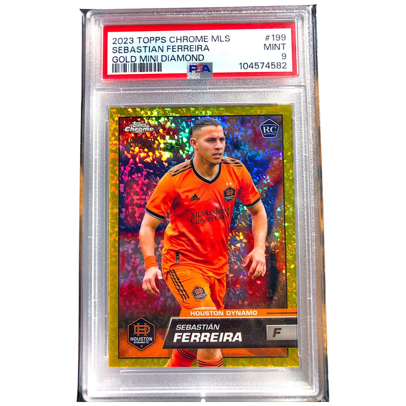 2023 Topps Chrome MLS Gold Mini-Diamond #199 Sebastián Ferreira /50 PSA 9 Mint