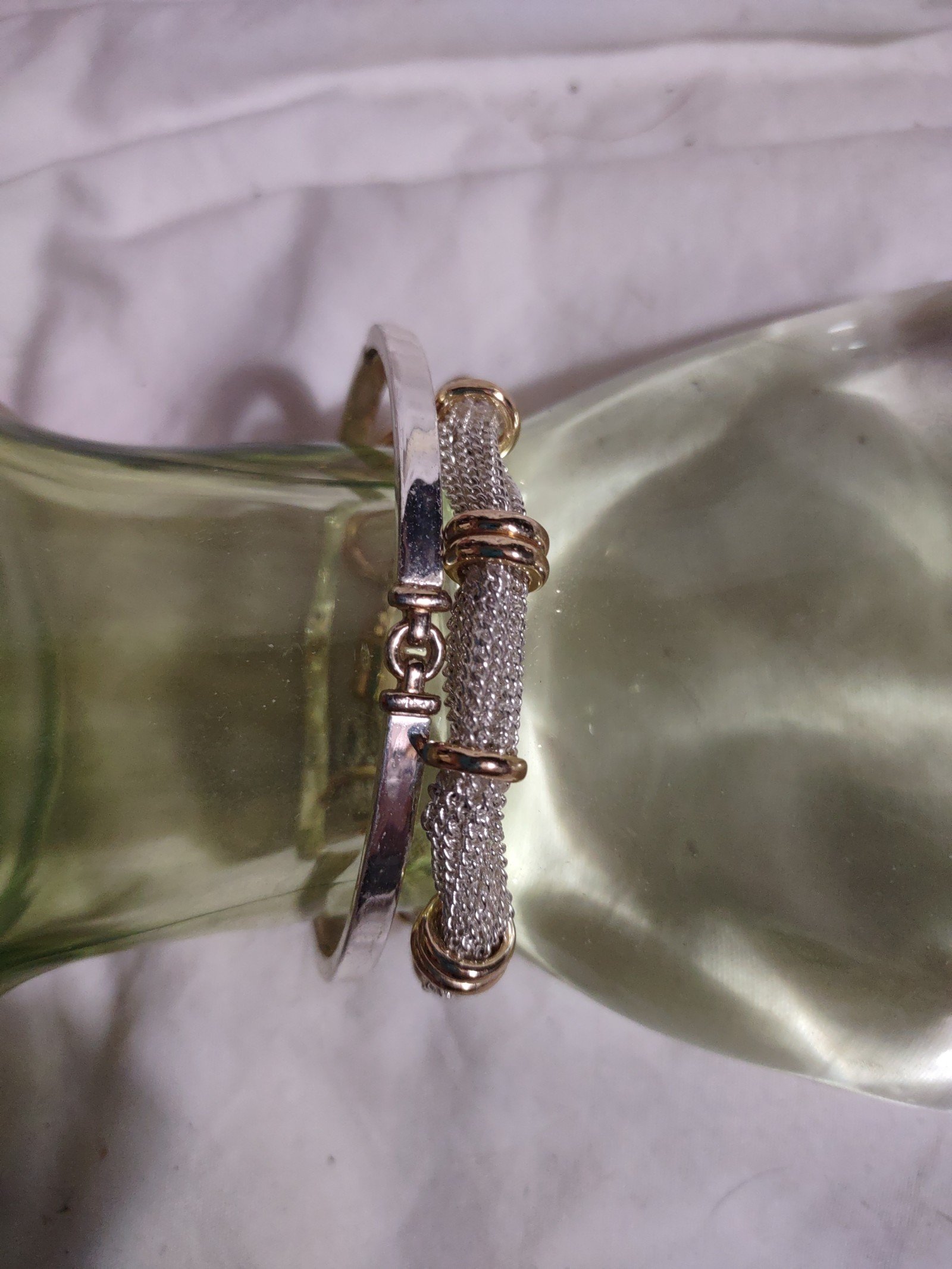 2 Two toned white and yellow gold bracelets Ralph Lauren branded