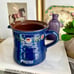 Antique Cobalt Blue Terracotta Floral Pitcher Jug
