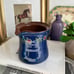 Antique Cobalt Blue Terracotta Floral Pitcher Jug
