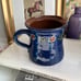 Antique Cobalt Blue Terracotta Floral Pitcher Jug
