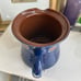 Antique Cobalt Blue Terracotta Floral Pitcher Jug