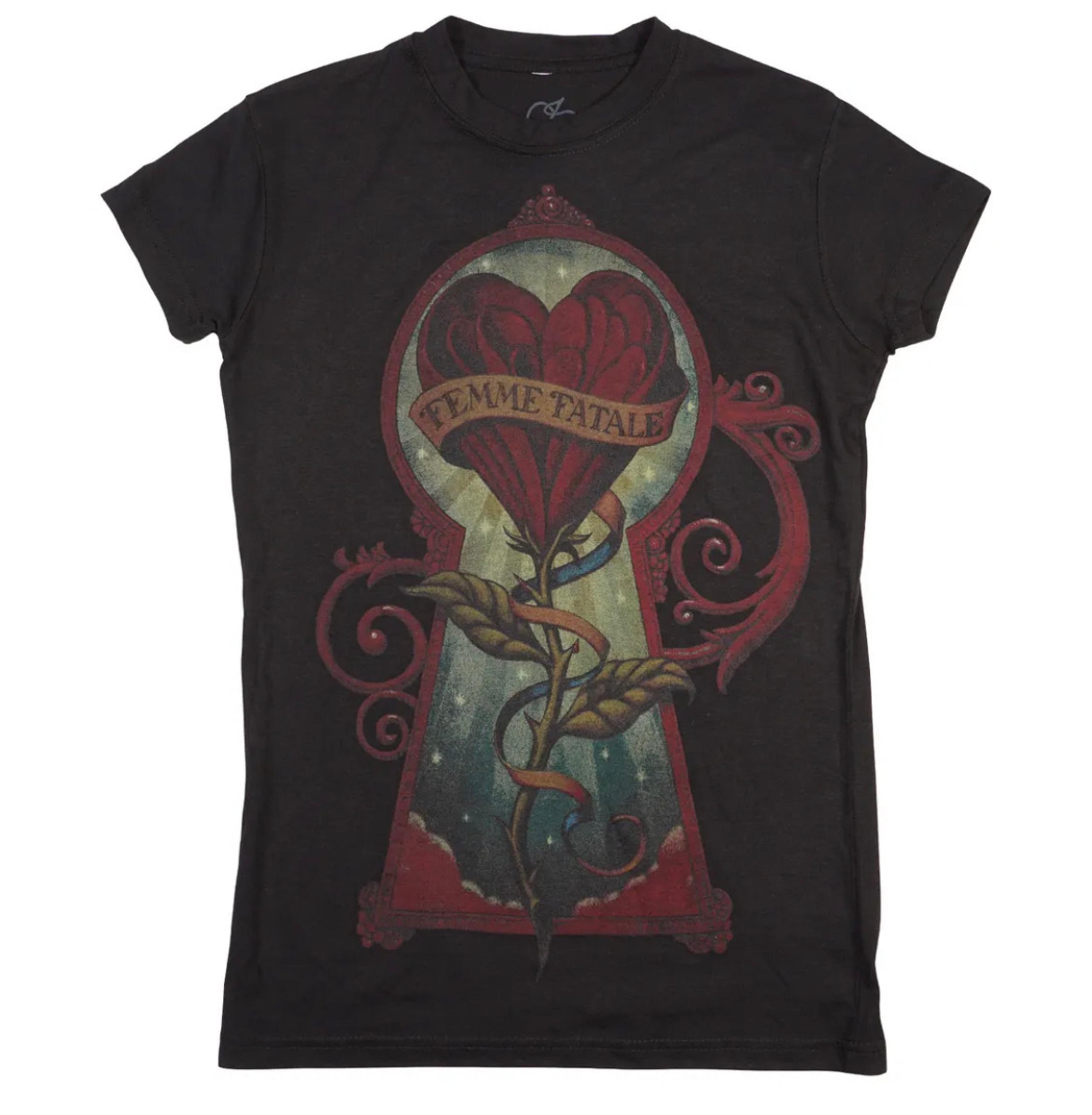 Iron Fist Femme Fatale Fleur Flower Floral Rose Tattoo T Tee Shirt Top