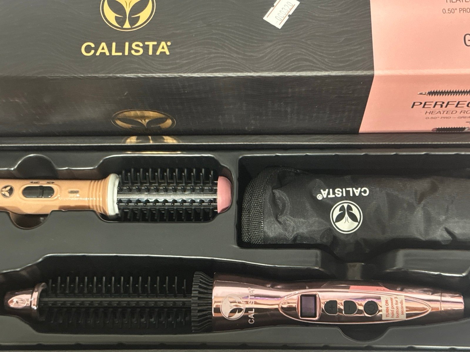 Calista Perfecter Pro Heated Round Brush + GoGo Mini Brush (Rose Gold) .50”