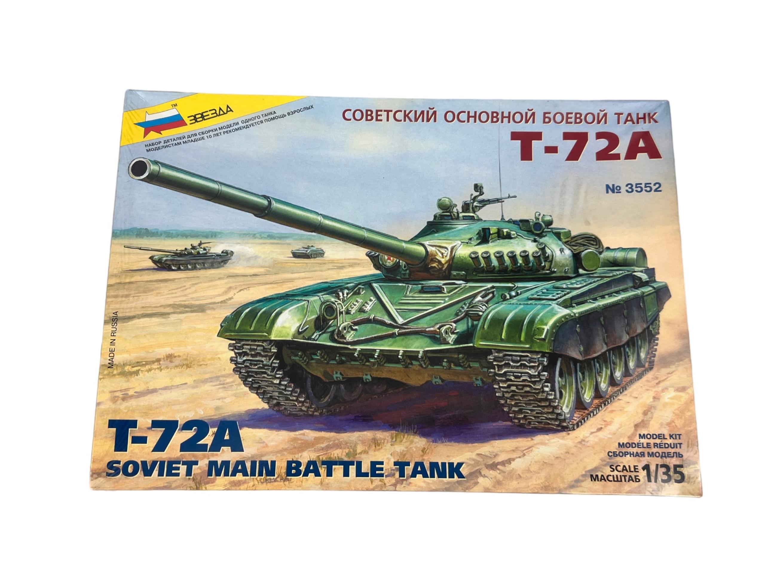 Zvezda 3552 Russian Main Battle Tank T-72A Plastic Scale Model 1:35 Sealed New