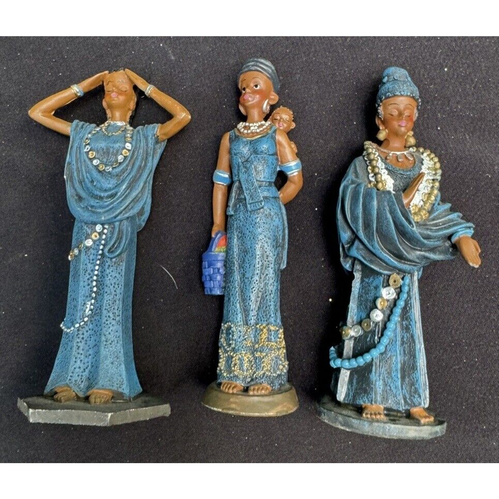 Lovely K’s Collection African Tribal Royalty Colorful Ladies Village Figures-S1