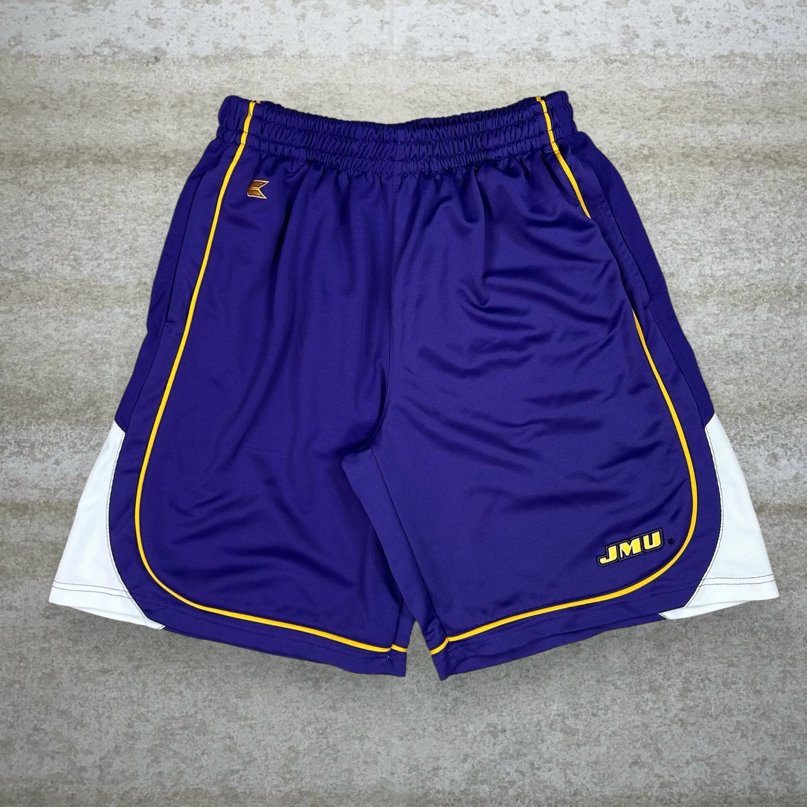 Vintage James Madison Basketball Shorts Purple Polyester 11 Inseam Baggy Y2K
