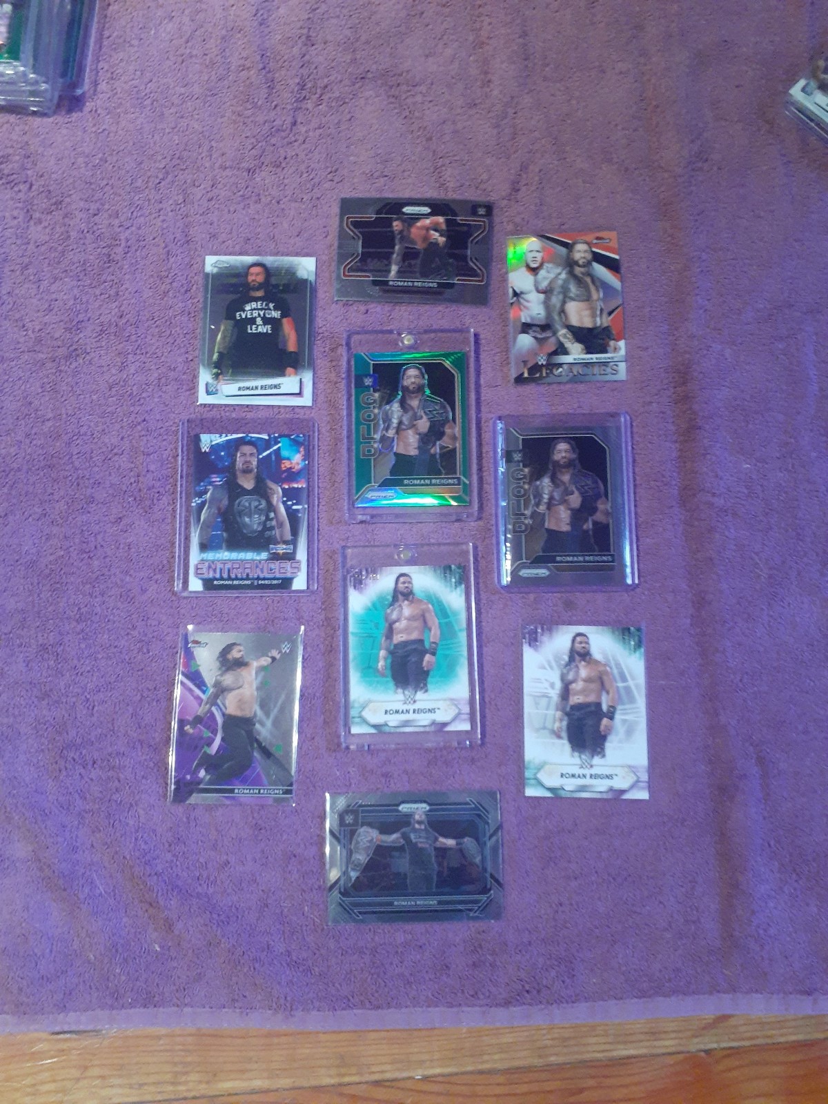 2021-2023 TOPPS/PANINI Roman Reigns collector trading card set. 10 card set