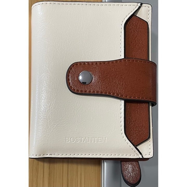 New Women Leather Wallet RFID Blocking Bifold Zipper Card Case Purse - Beige
