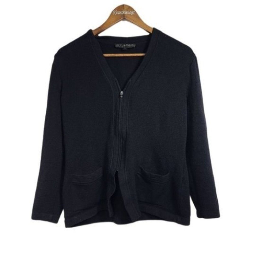 St. John Basics Black Full Zip Cardigan 10