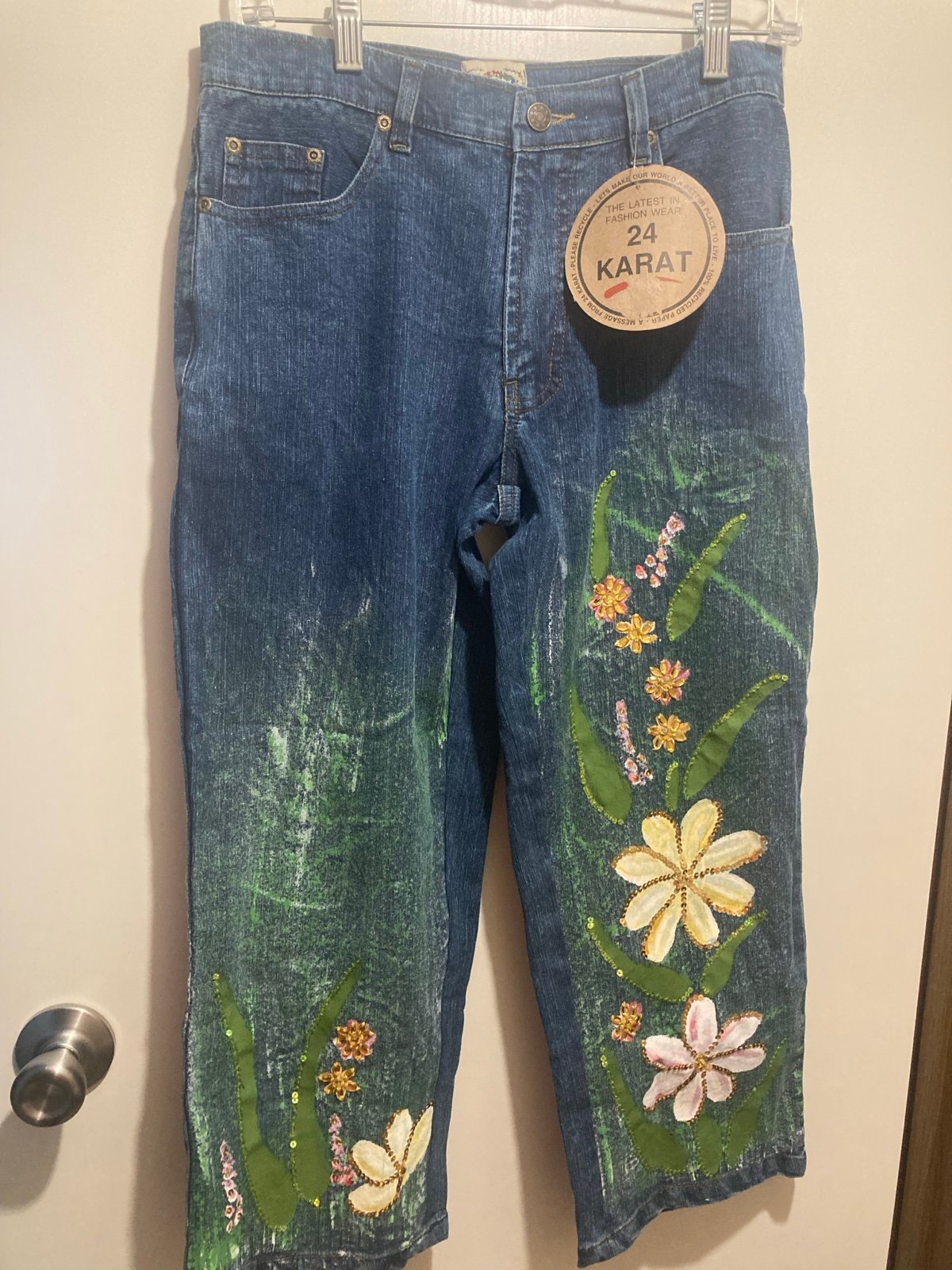24 Karat handcrafted jean capris