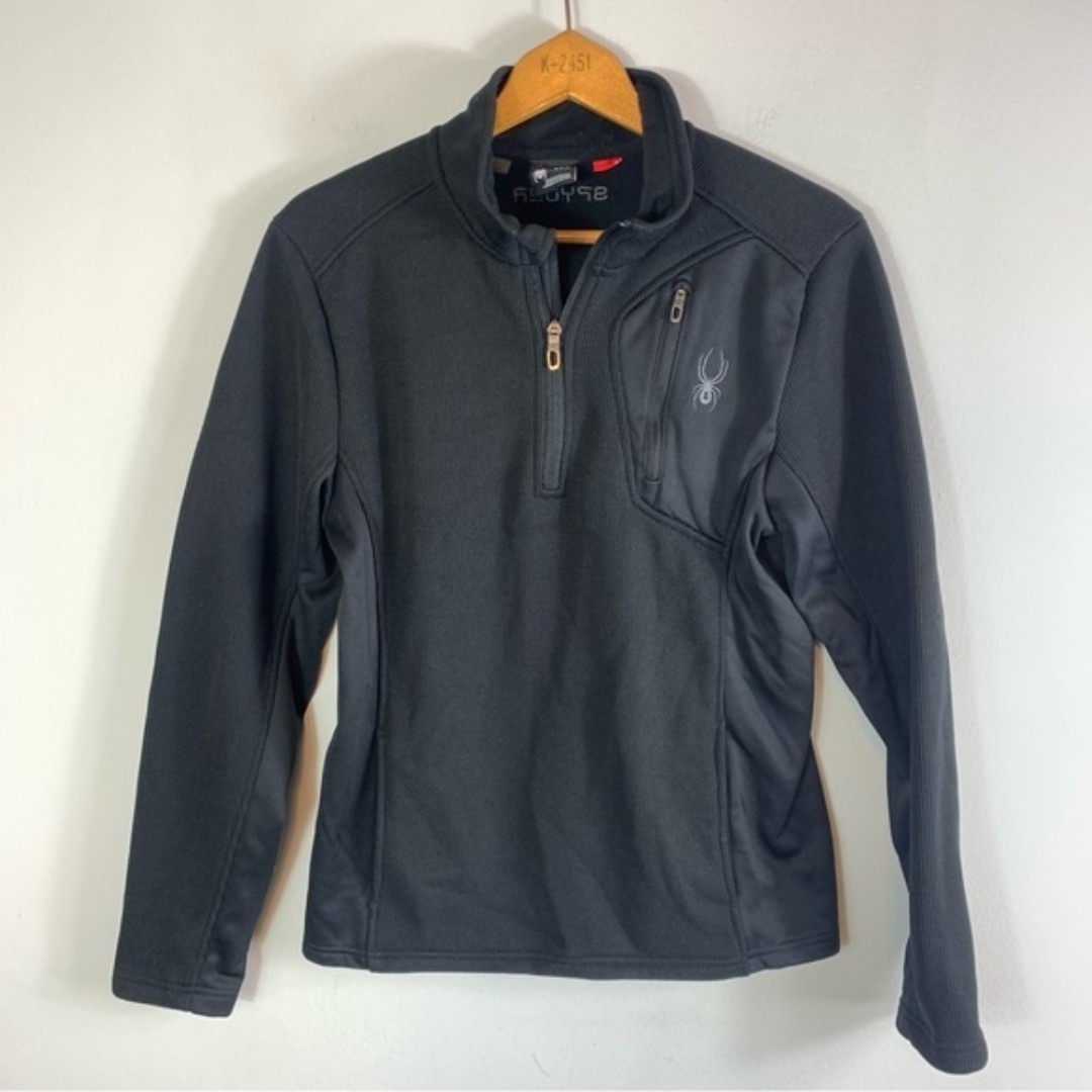 Spyder Raider Quarter Zip Black Pullover Sweater Small
