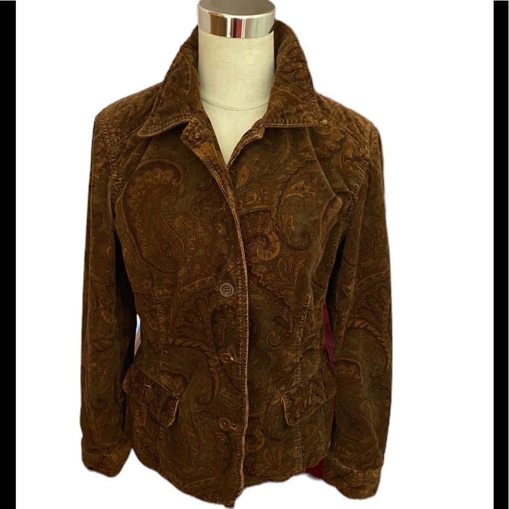 Jones New York | Corduroy Paisley Lined Jacket