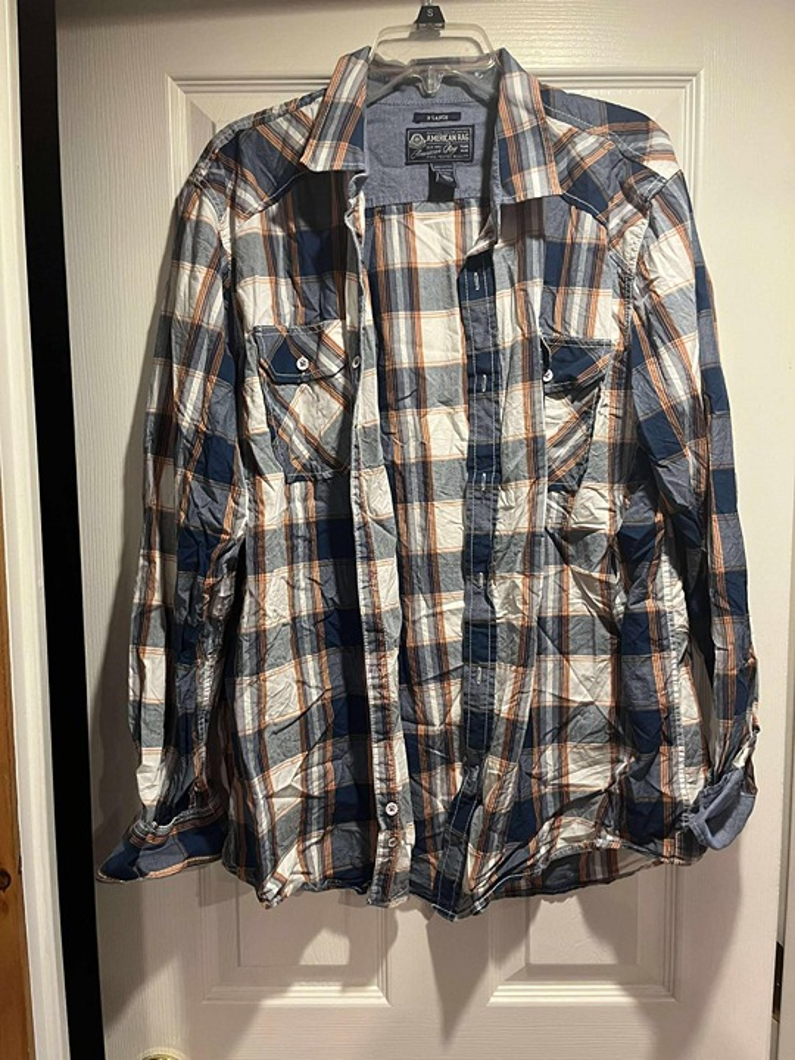 Men's American Rag Plaid Shirt XL