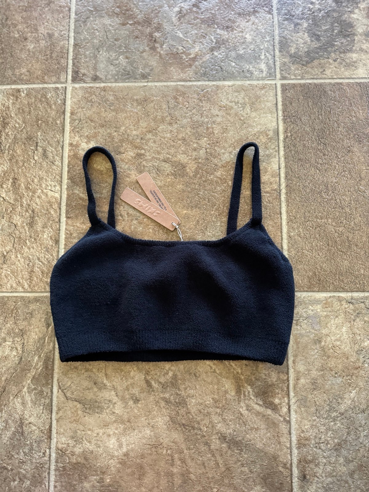 Skims Cozy Light Bralette Onyx Size Large