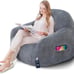 Giant Bean Bag Chair BeanBag Sofa with Armrests Foam Fill for Adults Plush Gray