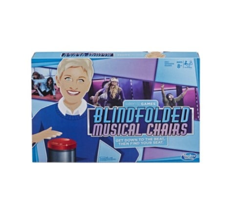 Ellen's Blindfolded Musical Chairs Game
