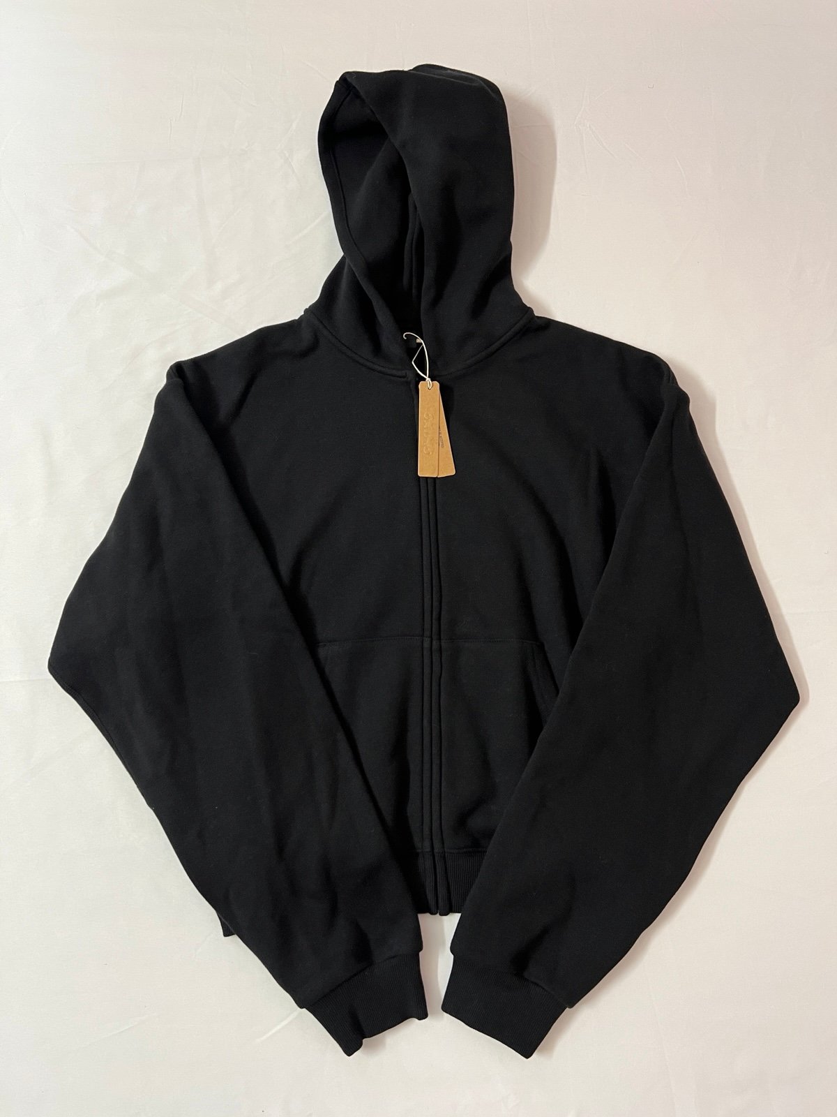 SKIMS Cotton Fleece Full Zip Up Hoodie Jacket Black