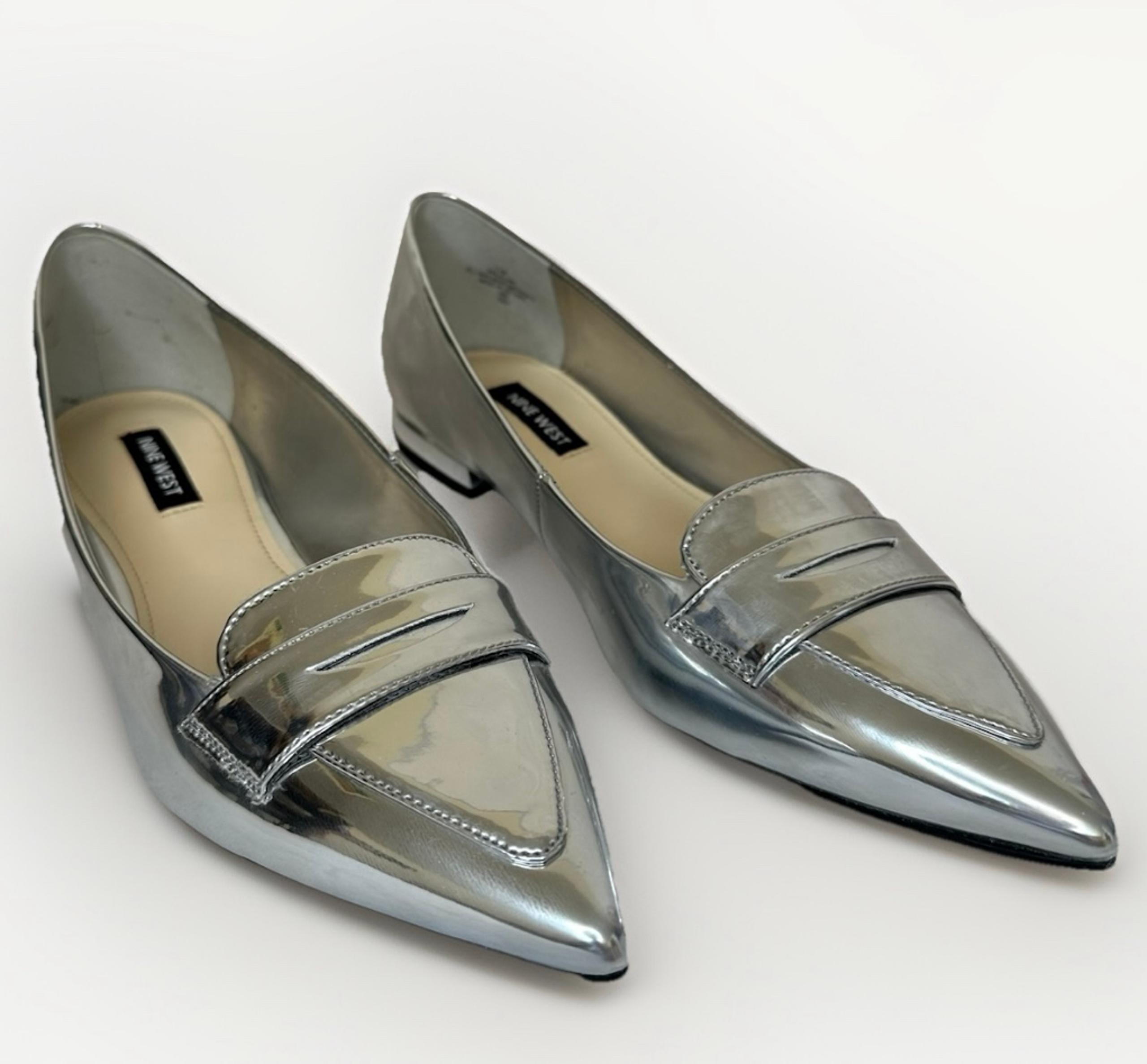 NEW! Women’s Nine West Women's Lallin Ballet Flat In Silver Size 7.5