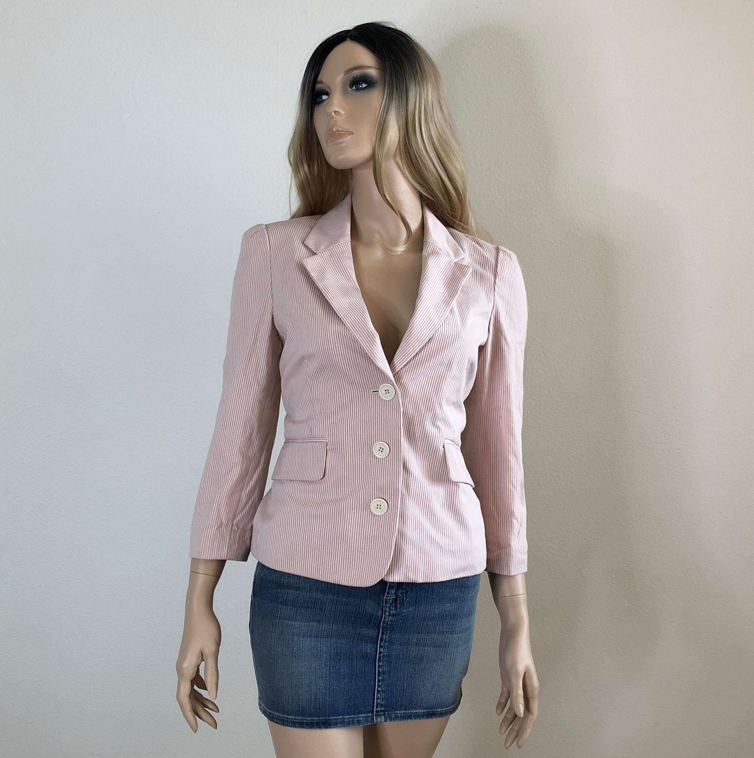 Juicy Couture Pink & White Blazer M EUC