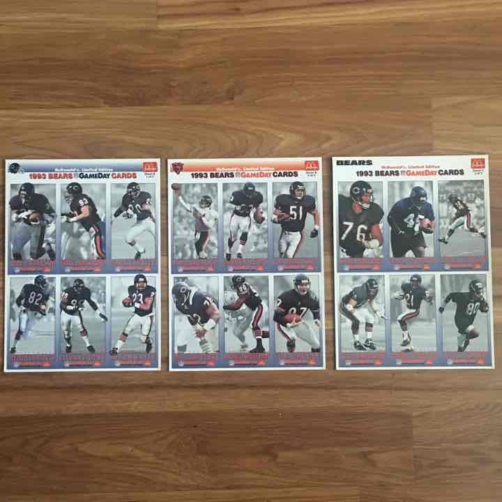 1993 McDonalds Chicago Bears Team Set