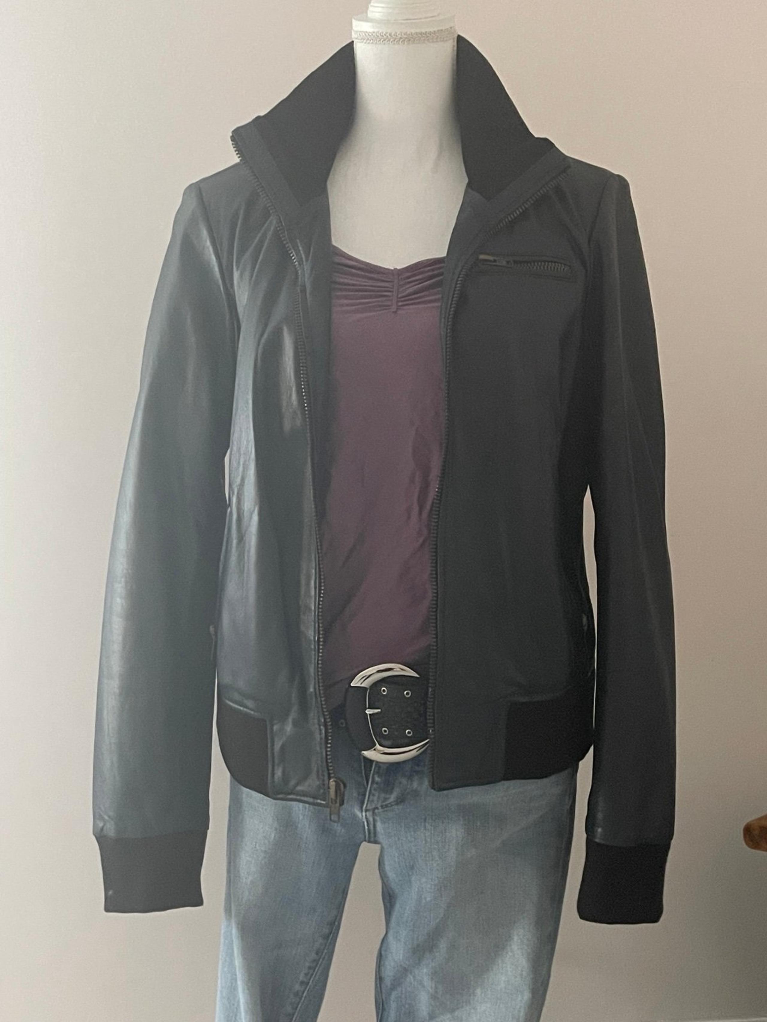 Genuine leather jacket bluish gray NWT