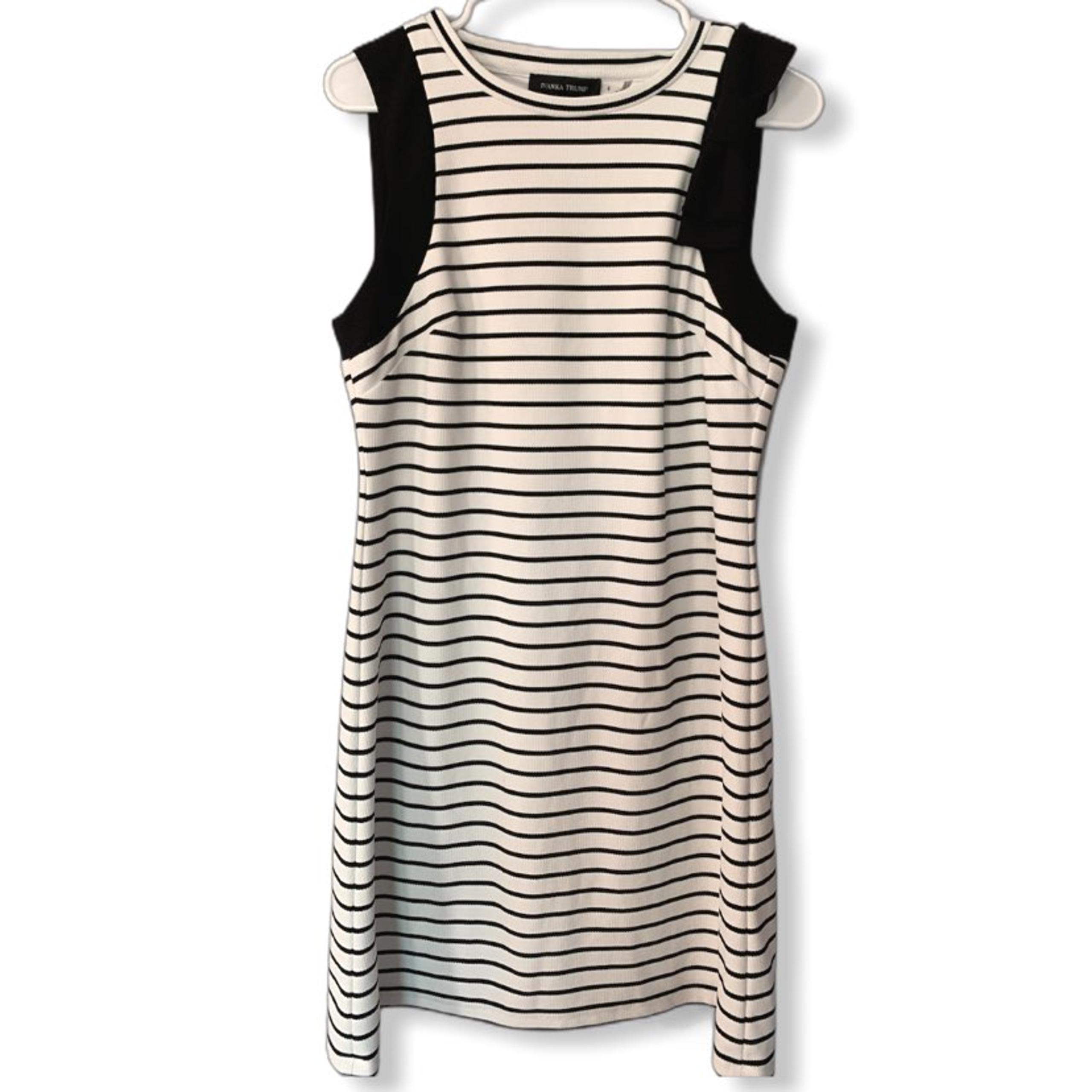 Ivanka trump black white stripe dress