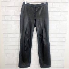 VTG 80s LOFT High-Waist Black Straight Leg Leather Pants