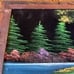 Vintage Velvet Painting Lake Scene Landscape Framed Home Decor 70s Rustic 20x14