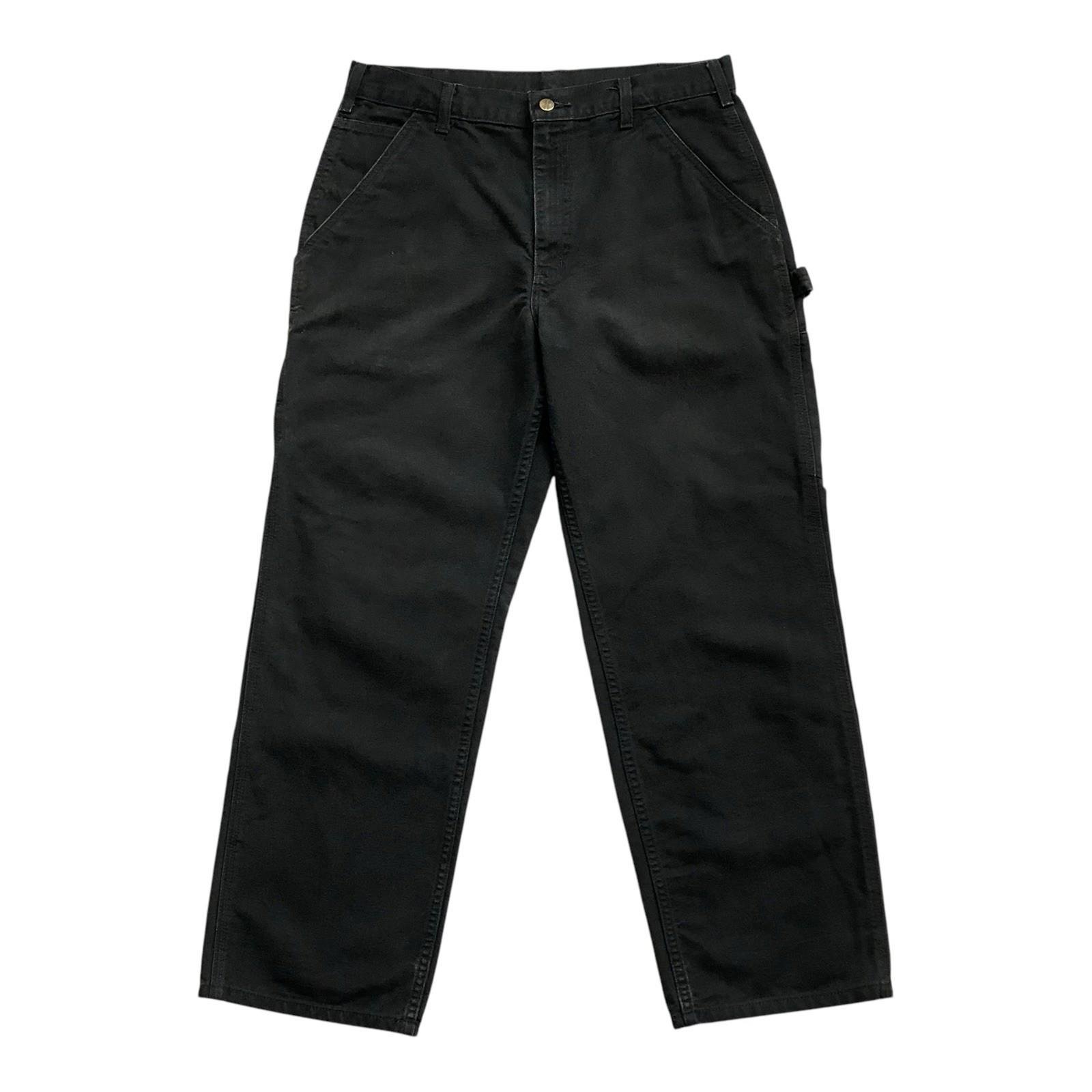 CARHARTT B11 PANTS 34 x 30 MENS BLACK CANVAS DUCK DUNGAREE FIT GRUNGE VINTAGE