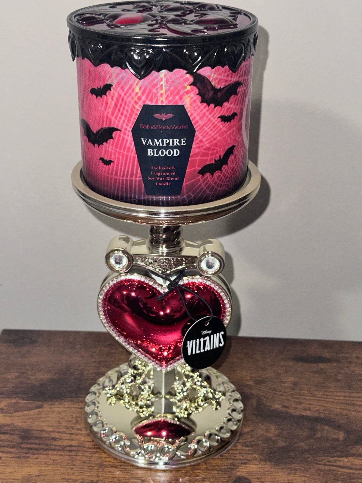 Disney Villians Evil Queen Pierced Heart 3 Wick candle holder- Bath & Body Works