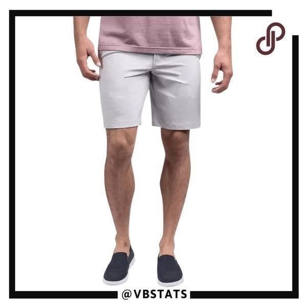 Travis Mathew Men's Carlsbad Stretch Flat Front Golf Shorts Cream Size 32