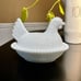 Vintage Indiana White Milk Glass Hen on Nest Covered Dish