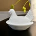 Vintage Indiana White Milk Glass Hen on Nest Covered Dish