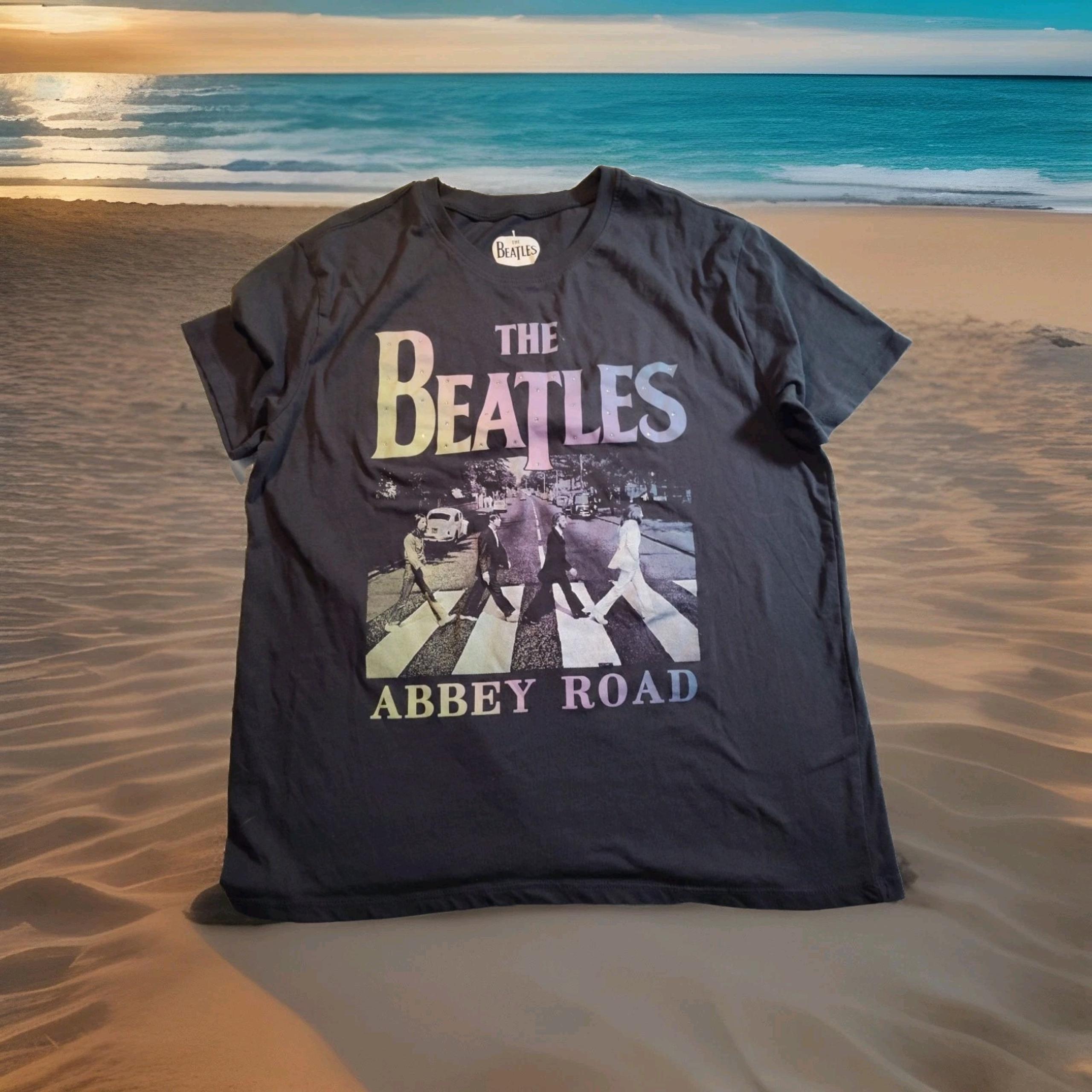 The Beatles Abbey Road T Shirt Rhinestones Women's Medium 1377