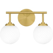 Quoizel Eloise 14.75 2-Light Aged Brass Bathroom Vanity Lighting