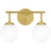 Quoizel Eloise 14.75 2-Light Aged Brass Bathroom Vanity Lighting