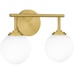 Quoizel Eloise 14.75 2-Light Aged Brass Bathroom Vanity Lighting