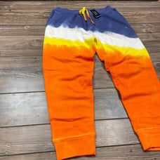 Polo Ralph Lauren Men’s Tie-Dye Fleece Jogger Pants Blue Orange LARGE NWT 148