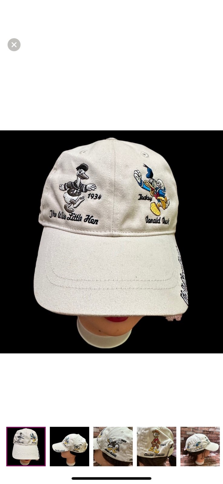 Disney Vintage Donald Duck Embroidered Cap