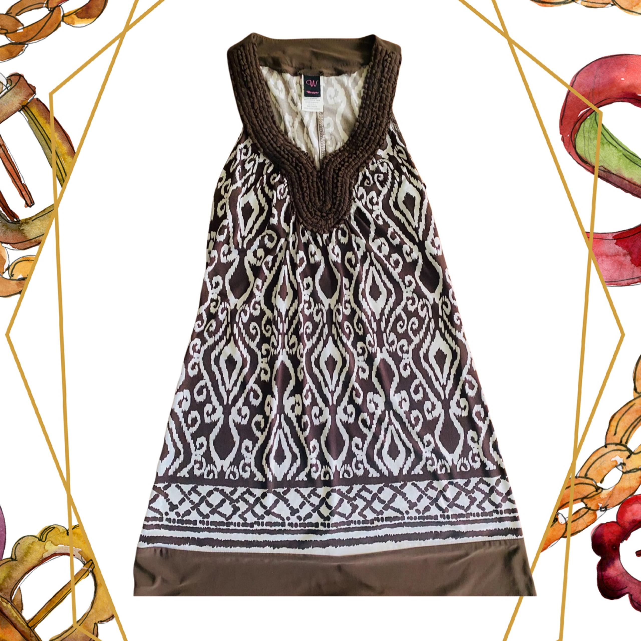 Mini Dress Size Medium Crochet V Neck