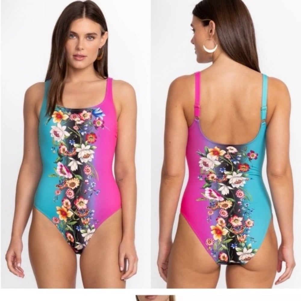 Johnny Was ombré tank one-piece swim suit size XS color multi NWT