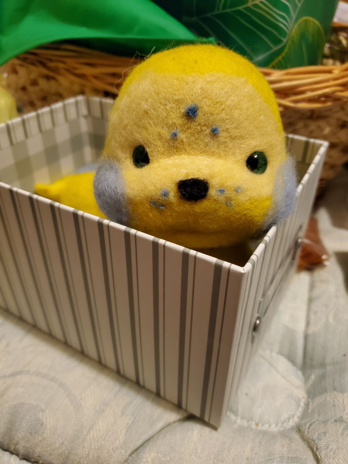Needle felted inch worm