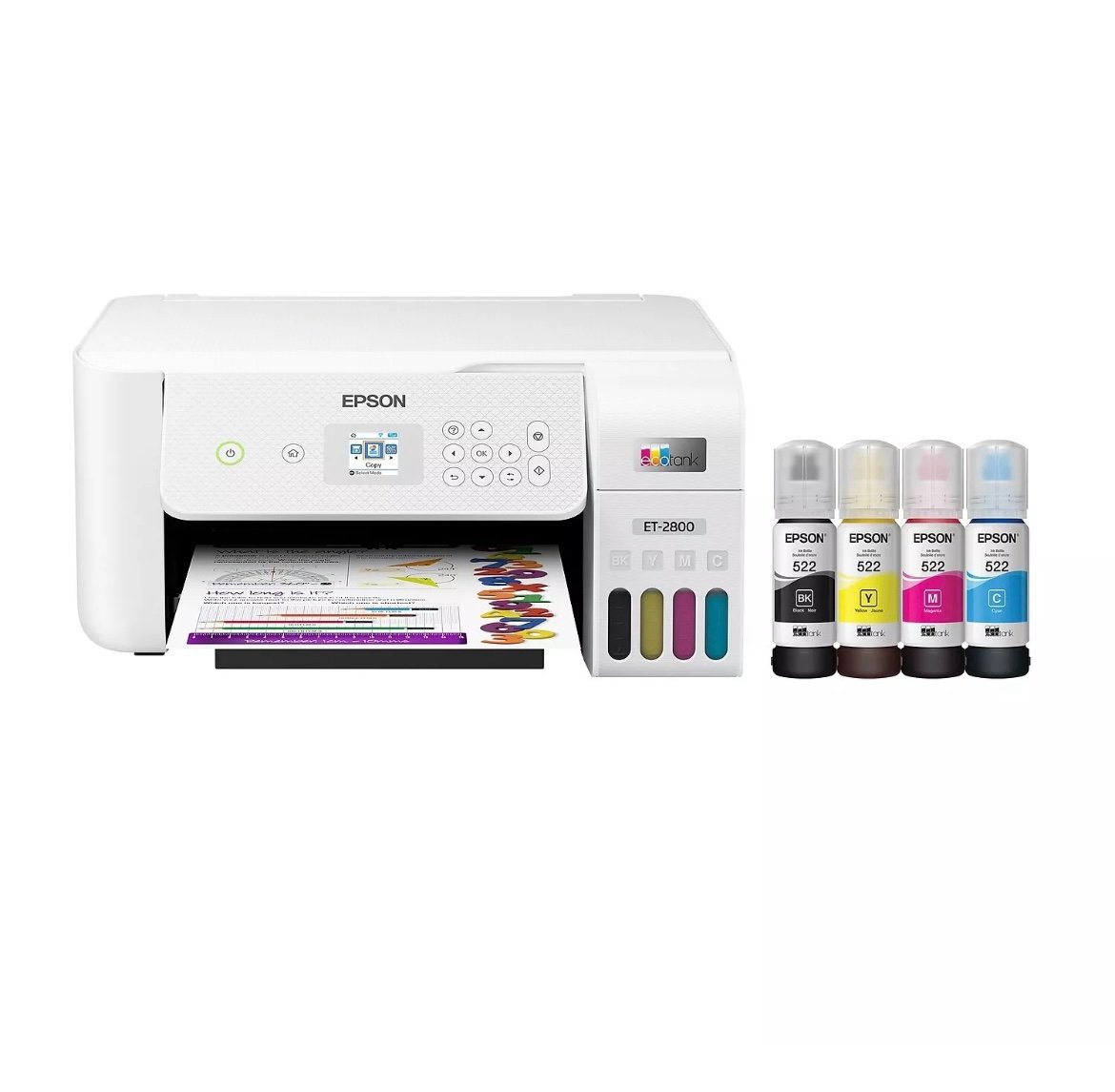 Epson EcoTank ET-2800 Wireless All-In-One Inkjet Printer (C11CJ66202) ET-2800-WH