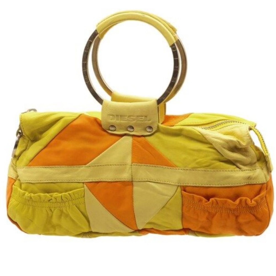 Diesel spare parts Vintage Leather patchwork Yellow and Orange 70’s bag