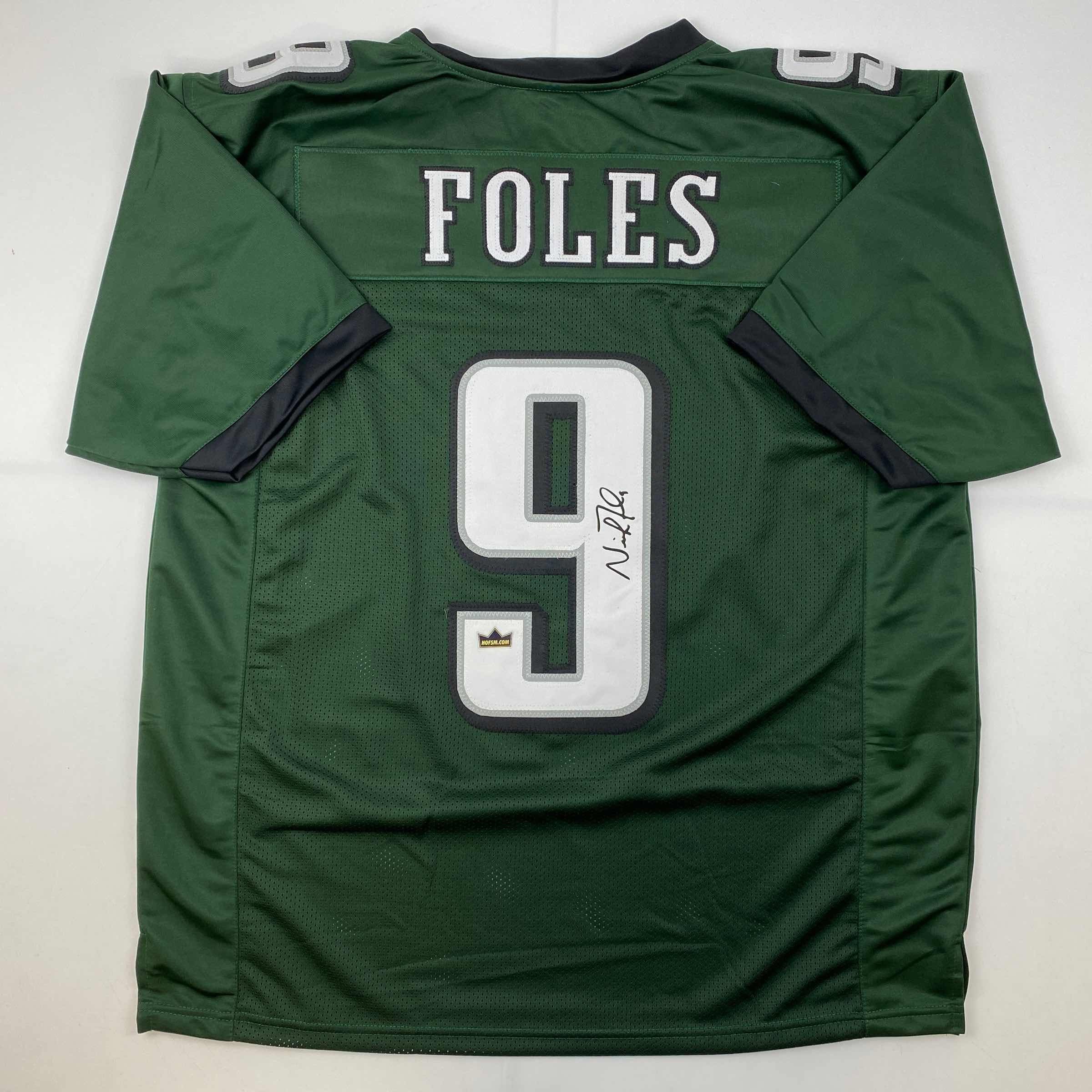 Facsimile Autographed Nick Foles Philadelphia Green Auto Jersey Size Men's XL