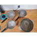 1960’s Vintage Symbol Griswold set Aluminum pots lot 2 lids Blue/Teal?