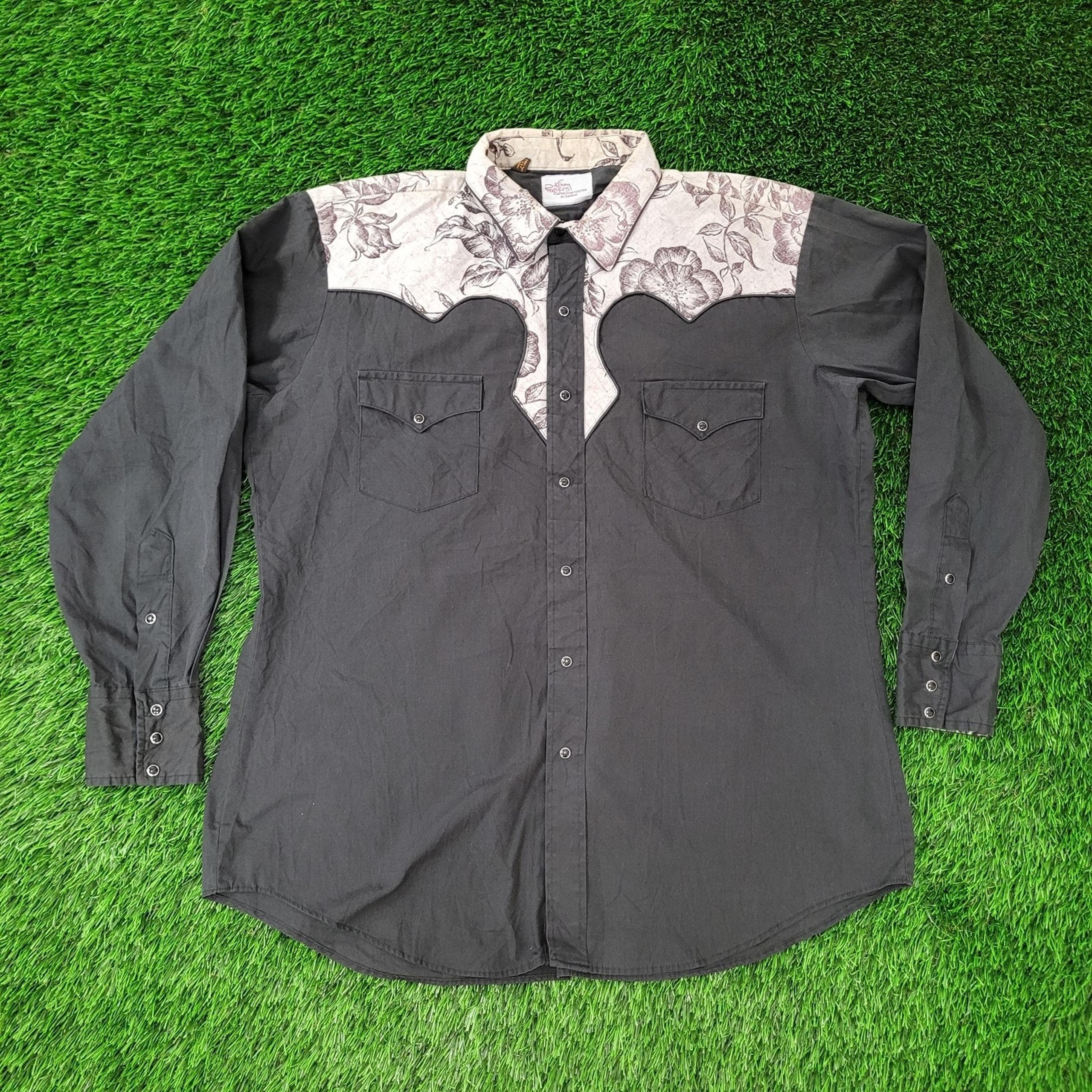 Vintage 80s Kenny-Rogers Snap Shirt XL 25x31 Western Rodeo