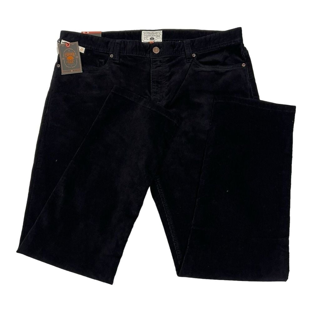 Copper & Oak Corduroy Black Men's Sz 38WX32L Pants 5 Pocket Style #Y9F614J NWT