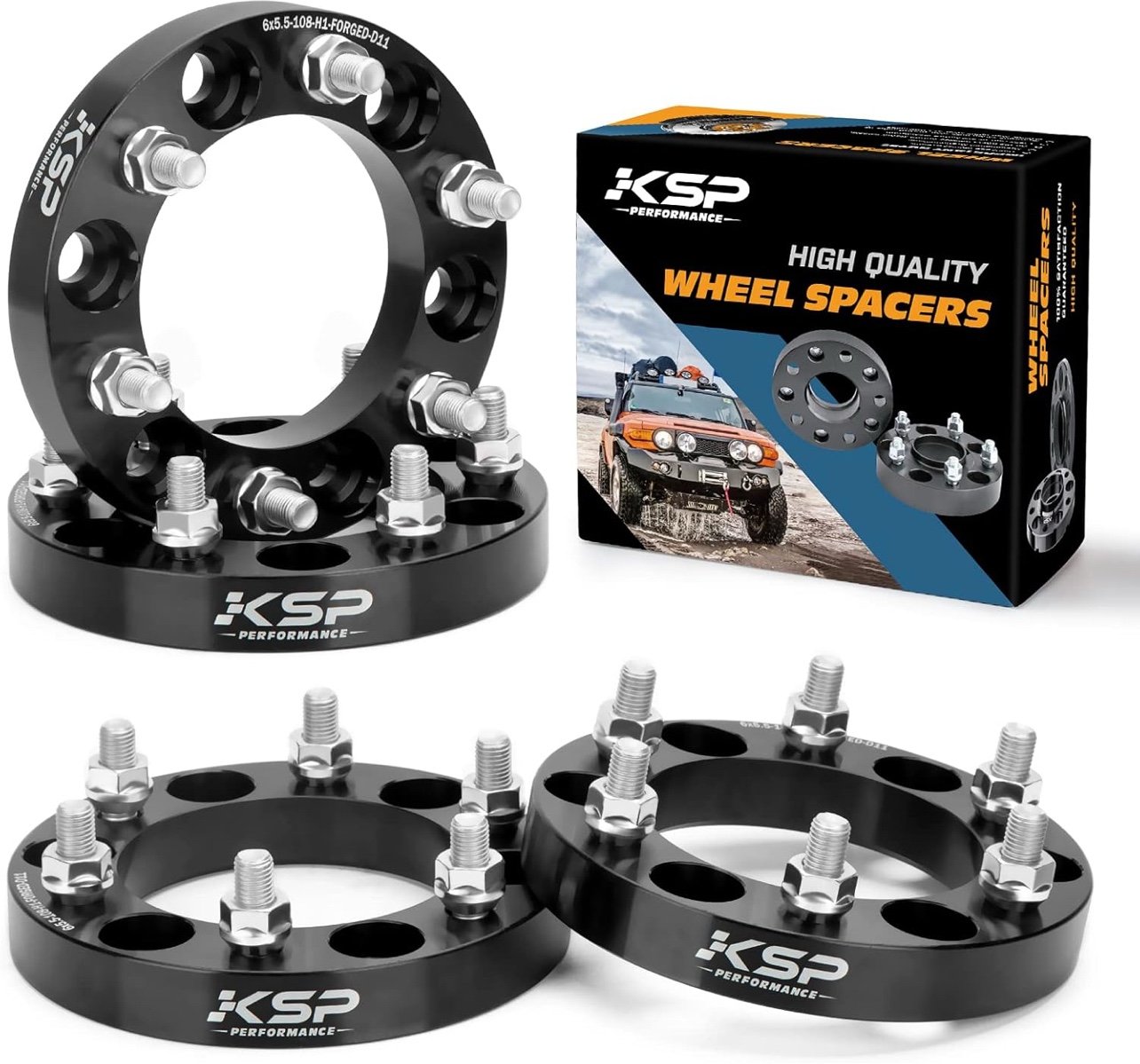 6X5.5 Wheel Spacers, KSP Forged 1 (25mm) 6x139.7mm to 6x139.7mm Thread Pitch M12